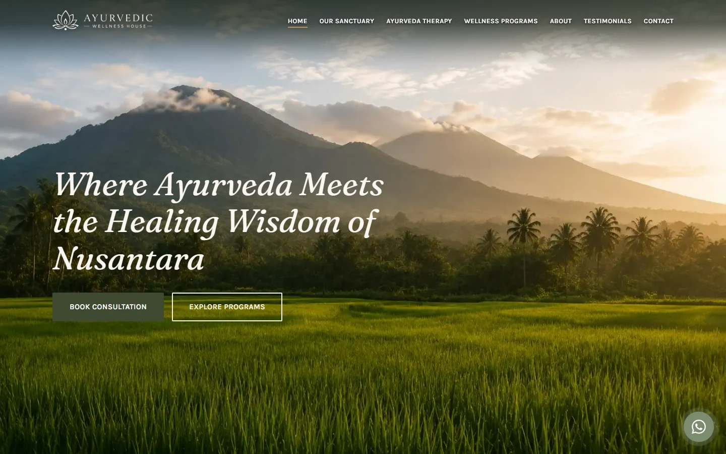 Ayurvedic Wellness House website by Devala Studio